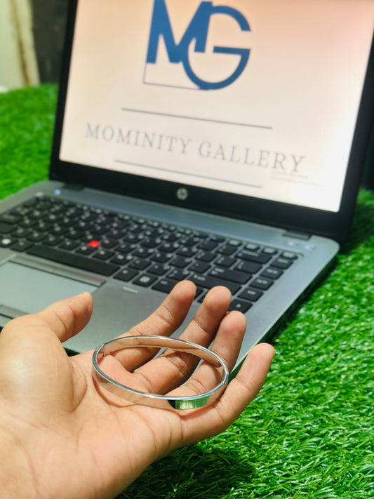 Simple silver-tone men's bangle 
"kara"