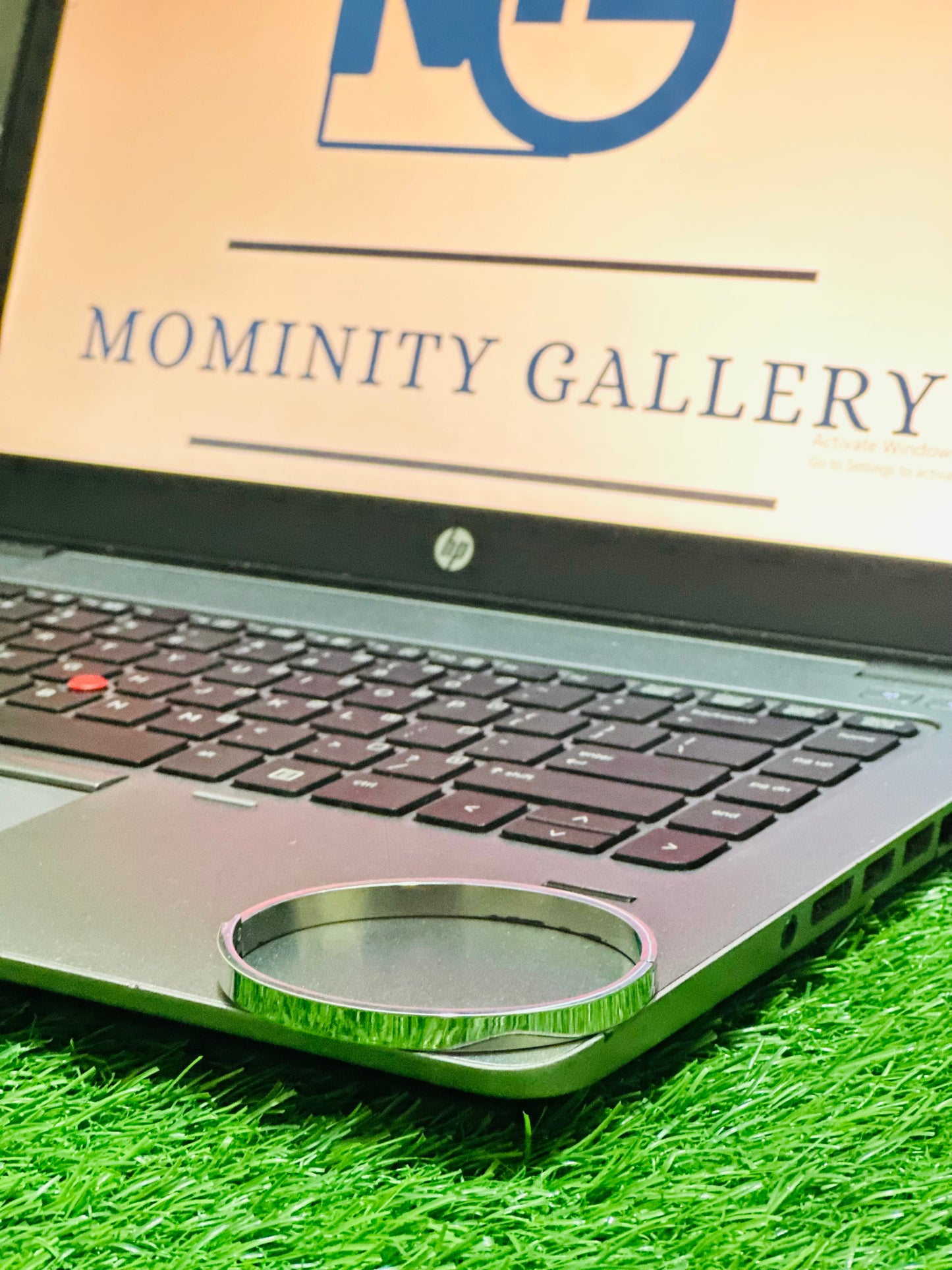 Simple silver-tone men's bangle 
"kara"