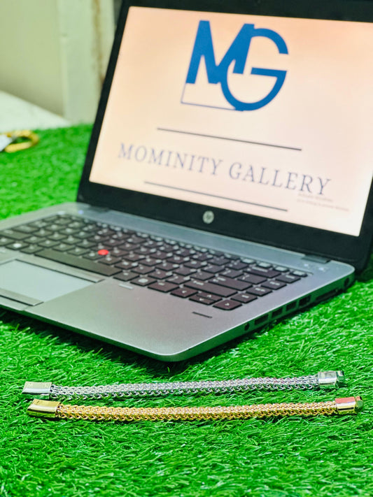 - Gold & Silver  Men's Bracelet With A stainless steel Chain Bracelet